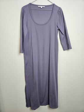 The Nines by HATCH Lavender Purple Ribbed Scoop Neck Maxi Dress Size L